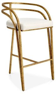 Modish PVD Coated Stainless Steel Commercial Bar <b>Stool</b> Lavish <b>Leather</b> Seat High Counter Chair Durable Modern Design METAL WAVE - Product Image 5