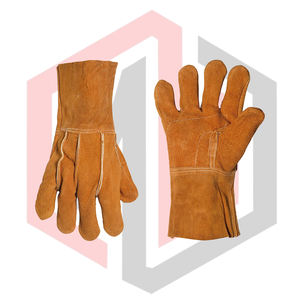 Short Length Mig Tig Stick Welding BBQ <b>Grill</b> Fireplace Tear-Resistant 11 oz Knit Wrist Heat <b>Fire</b> Resistant Leather Gloves - Product Image 4