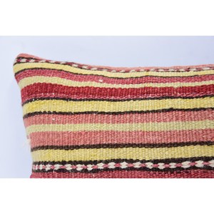 Multicolor Wool Kilim 12x24 Inches Patchwork Pillow Luxury Style Vintage Leaves Portable Decorative <b>Cushion</b> for Sofa Bedding - Product Image 2