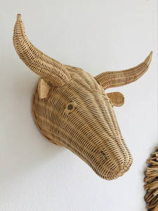 อุปกรณ์ตกแต่งผนังหัวควายหวายสำหรับตกแต่งห้องนอนเด็กสินค้าแฮนด์เมดที่ดีที่สุดจากโรงงานขายส่ง - Product Image 6