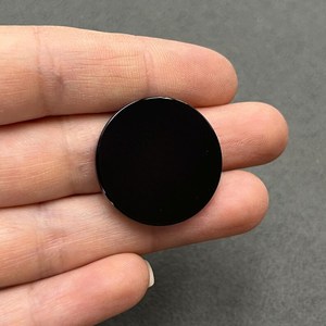 Natural <b>Black</b> Onyx Cabochon Flat Straight <b>Edge</b> Round Shape Loose Gemstones <b>Black</b> Onyx 8mm to 20mm For Jewelry Making - Product Image 2