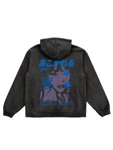 Sudadera con capucha de invierno personalizada al por mayor, estilo streetwear desgastado, de alta calidad, peso pesado, vintage, con lavado ácido y efecto descolorido por el sol. - Product Image 6