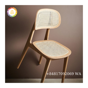 Chaise pliante en bois massif, rotin et osier pour le salon - Product Image 4