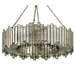 Lustre en métal verre forme ronde lampe miroir tambour suspension lampe décoration intérieure lumière design de luxe suspendu - Product Image 2