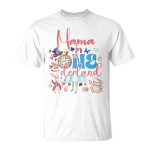 Camiseta familiar de cumpleaños de Alice Mama in Onederland para celebraciones y eventos - Product Image 1