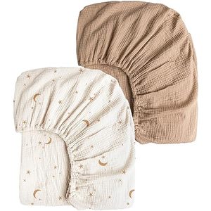 Draps de lit de bébé en mousseline de coton doux Design unisexe pour garçons et filles, convient aux matelas standard - Product Image 1