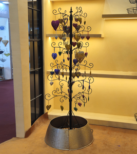 Adorno colgante de corazón de Metal con purpurina azul para árbol de Navidad, Fiesta en casa y decoración de festivales - Product Image 6