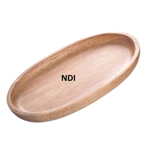 Bandeja de Servicio con Acabado en Nogal para Decoración de Mesa de Comedor en Hoteles y Hogares de Estilo Clásico, Bandeja para Servir en Bodas y Fiestas - Product Image 1