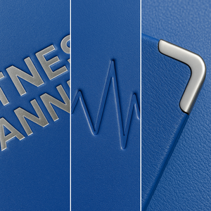 Labon màu xanh tập thể dục kế hoạch Debossed nhịp tim dòng bạc lá Bìa xung chuyển động phòng tập thể dục tập luyện Tạp Chí cho đào tạo hàng ngày - Product Image 3