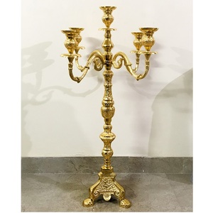 Attractive Wedding Centerpieces 5 Arms Candelabra for Floor High Quality Metal Embossed Handmade <b>Candle</b> Holder for Home Decor - Product Image 3