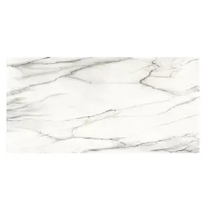 Calacatta Porcelain Floor Wall Tiles Latest Collection Size 60x120cm 600x1200mm Polished Glazed Marble Look Slab From India