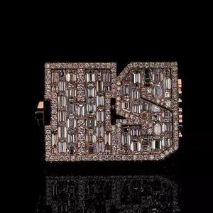 10.00Ct ฮิปฮอป VVS Moissanite ทรงกลม & Baguette ตัดเพชรเย็นกำหนดเองแหวนครบรอบ925สำหรับผู้ชายเงินสเตอร์ลิง - Product Image 3