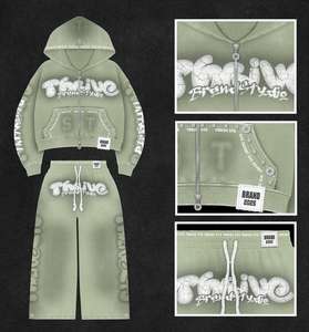 ชุดวอร์ม2025บานประดับพลอยเทียมมีฮู้ดชุดวอร์มมีซิปสำหรับผู้ชาย - Product Image 3