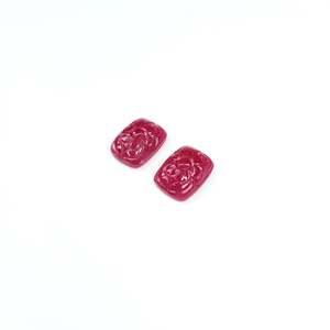 Rubis naturel de Bangkok, taille coussin, motif floral sculpté, 36,44 carats, qualité AAA, 8 mm, variété rouge, incluant les formes Trillion, Hexagone, Marquise, Ovale - Product Image 3