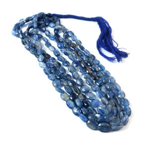 Cuentas Facetadas Ovaladas de Cianita Azul Natural de 5x7mm a 10x13mm, Cuentas de Piedras Preciosas de Cianita, Hilo de 16 Pulgadas, Proveedor Mayorista para Fabricación de Joyería - Product Image 1