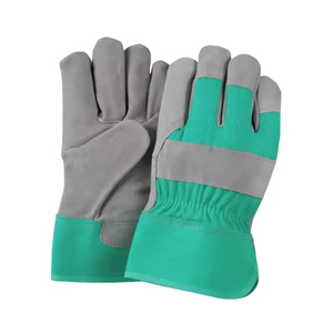 Venta al por mayor de fábrica Guantes de seguridad laboral industrial de cuero de vaca de doble palma Protección de trabajo de soldadura al aire libre mejorada 2025 - Product Image 6