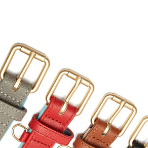Heavy-Duty Padded PU & Genuine Cowhide Leather <b>Dog</b> <b>Collar</b> with Hook & Loop Closure and Metal Buckle for <b>Dogs</b> Wholesale - Product Image 3
