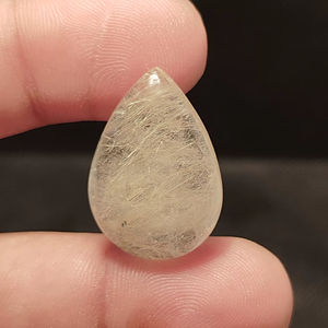 Cabochons en quartz rutile, cristal en forme de poire, pendentif en quartz rutilé pour cadeaux - Product Image 1