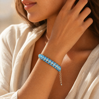 Bracelet tendance en cuivre plaqué or 18 carats avec micro-pavé de zircone cubique ovale et corde tressée, bijou de mode affirmé
