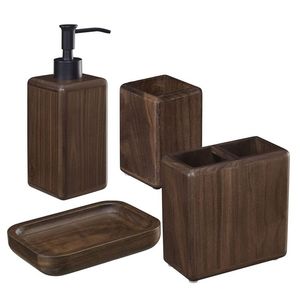Ensembles d'accessoires de salle de bain en bois émaillé imprimé pour la décoration Ensemble de salle de bain de luxe pour la maison ou l'hôtel - Product Image 4