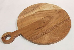 Planche à découper ronde en bois d'acacia et planche à fromage en bambou pour la cuisine, le restaurant et l'hôtel. - Product Image 2