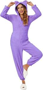 Cozy Women's Fuzzy Hooded Romper Pijamas, Warm Winter Playsuit para ropa de dormir y ropa de descanso | Exportador y fabricante - Product Image 4