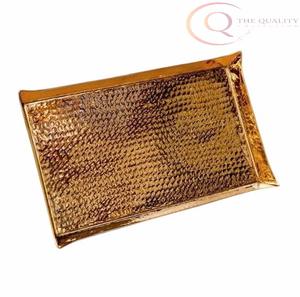 Plateau décoratif en métal artisanal pour le Ramadan avec finition de luxe |   Pour servir, décorer une table, styliser la maison et offrir en cadeau - Product Image 3