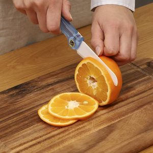 Cuchillo plegable de cerámica para frutas, calidad japonesa, portátil para exteriores, ligero, sin óxido, hoja de circonia afilada, diseño seguro - Product Image 4