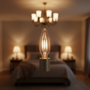CLEAR 40W 125-130V E14 Incandescent <b>Bulb</b> Clear Candle Design - Product Image 3