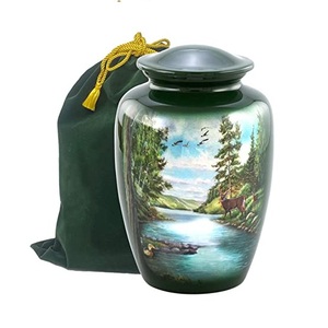 High Standard Quality Custom Color Metal Urn Human <b>Ashes</b> Custom Design Jar Cremation Brass Urns Human <b>Ashes</b> Metal Ceramic - Product Image 4