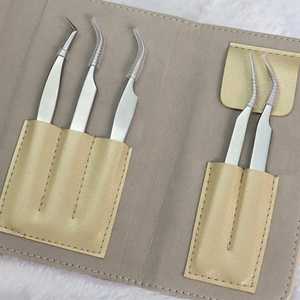 Pinces à extensions de cils en acier inoxydable personnalisées, 45/90 degrés, forme en L, pointe en fibre volumique, précision, durabilité, longueur 10 mm, cils - Product Image 4