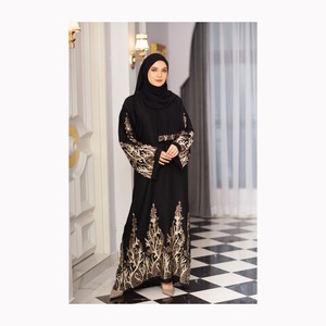 Lujo costura a mano con cuentas Abaya venta al por mayor Dubai Islam mujeres vestido manga larga tradicional musulmán ropa y accesorios - Product Image 5