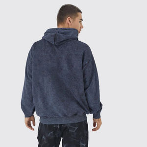 Sweat à capuche en molleton français personnalisé, motif dessin animé, délavage acide, haute qualité, coupe classique vintage, streetwear pour homme, design OEM, printemps - Product Image 3