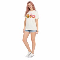 T-shirt tricoté respirant à imprimé alimentaire amusant personnalisé, tee-shirt graphique mignon en coton pour hommes et femmes, streetwear décontracté, nouveauté 2026, usine OEM ODM