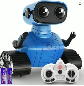 Robot de Juguete Electrónico RC Unisex para Niños de 5+ Años, Mini Robot Transformable de Plástico con Ojos LED, Música y Kit de Chasis Incluido - Product Image 1