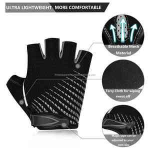 Deportes entrenamiento carreras bicicleta ciclismo venta al por mayor Fitness transpirable ventilado medio dedo levantamiento de pesas ejercicio gimnasio guantes hombres - Product Image 5