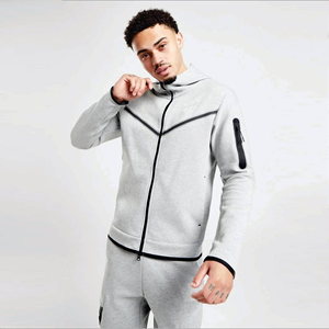 OEM Design Men's Tech Fleece <b>Maternity</b> Plus Size Tracksuit Full Zip <b>Hoodie</b> Joggers Sweatpants Heather Grey 100% Cotton Winter - Product Image 2