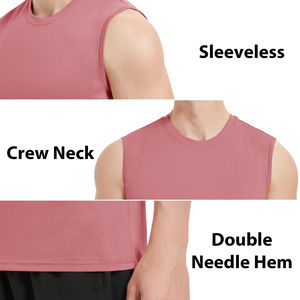 Venta al por mayor de poliéster Spandex Camisa sin mangas transpirable al aire libre de diseño personalizado Deportes Tallas grandes de los hombres Fitness Gym Tank Tops - Product Image 4