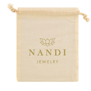 กระเป๋าหูรูดผ้าใบผ้าฝ้ายออร์แกนิคสำหรับเป็นของขวัญขนาดเล็กพิมพ์โลโก้ตามสั่ง - Product Image 3