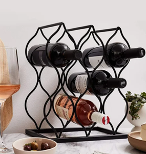 Soporte de vino de metal con borde curvo estante moderno y estético ideal para barras de cocina y almacenamiento de vino disponible a precios al por mayor - Product Image 3