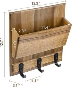 Estante de Pared de Dos Niveles para Almacenamiento de Joyas, Estilo Clásico, Ecológico, de Madera, para Cocina, 57x47x37cm - Product Image 2