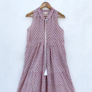 Robes sans manches personnalisées pour femmes, streetwear, imprimées à la main, robes amples pour femmes, 100% coton, robes décontractées, robes imprimées pour femmes - Product Image 1