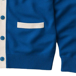 Suéter Cárdigan Varsity Unisex Personalizado con Letras, Cuello Redondo, Tejido de Punto, Parche de Chenilla, Informal, Mezcla de Lana Merino, Antiarrugas - Product Image 3