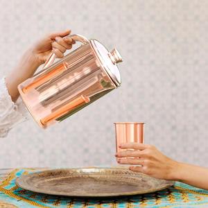 Ensemble de vaisselle en cuivre en gros, ensemble de pichet à eau en cuivre ayurvédique, carafe et tasses en cuivre traditionnelles, eau en cuivre de haute qualité - Product Image 2