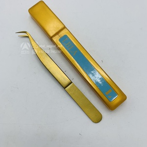 High Quality Japanese Sustainable Steel Eyelash Tweezers Gold& Baby Pink Fiber Tip <b>Lash</b> Hand-Tested Professional Volume Eyelash - Product Image 6