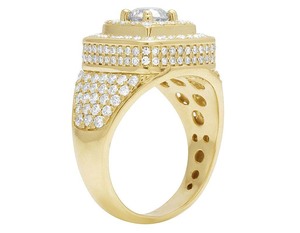 Luxury <b>Iced</b> Out S925 Silver Custom Round Moissanite Diamond Studded Men's <b>Ring</b> Hip Hop jewelry - Product Image 4