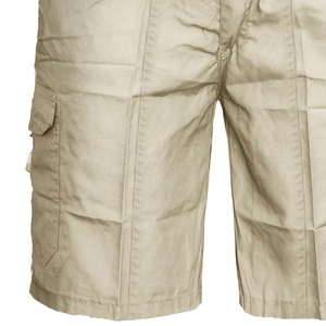 กางเกงขาสั้นคาร์โก้แบบลำลองสำหรับผู้ชายเอวยางยืดมีซิปรูดโลโก้ตามสั่ง - Product Image 3