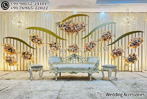Maravillosa decoración de escenario de recepción de boda Tamil tradicional hindú Bala Ji escenario de boda Configuración de recepción de boda de Sri Lanka - Product Image 6