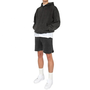 Sudadera con capucha de felpa francesa lavada con ácido de peso pesado de alta calidad Sudadera con capucha vintage lavada con piedra personalizada - Product Image 4