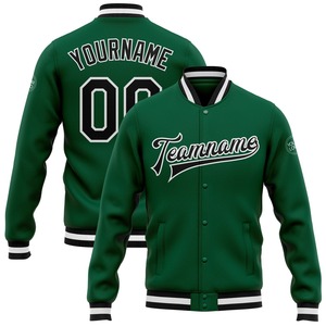 Directo industria venta al por mayor casual invierno personalizado azul marino rojo-blanco bombardero Full-Snap Varsity Letterman dos tonos chaqueta con capucha - Product Image 4